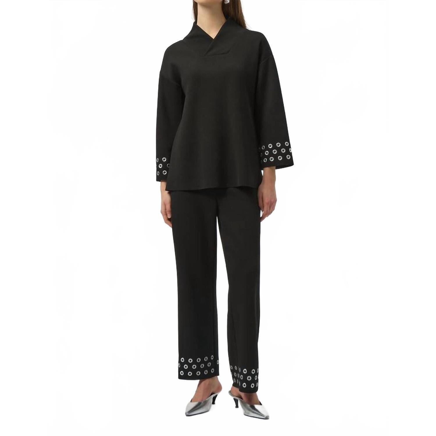 New Joseph Ribkoff Embellished Casual Pant Set In Black